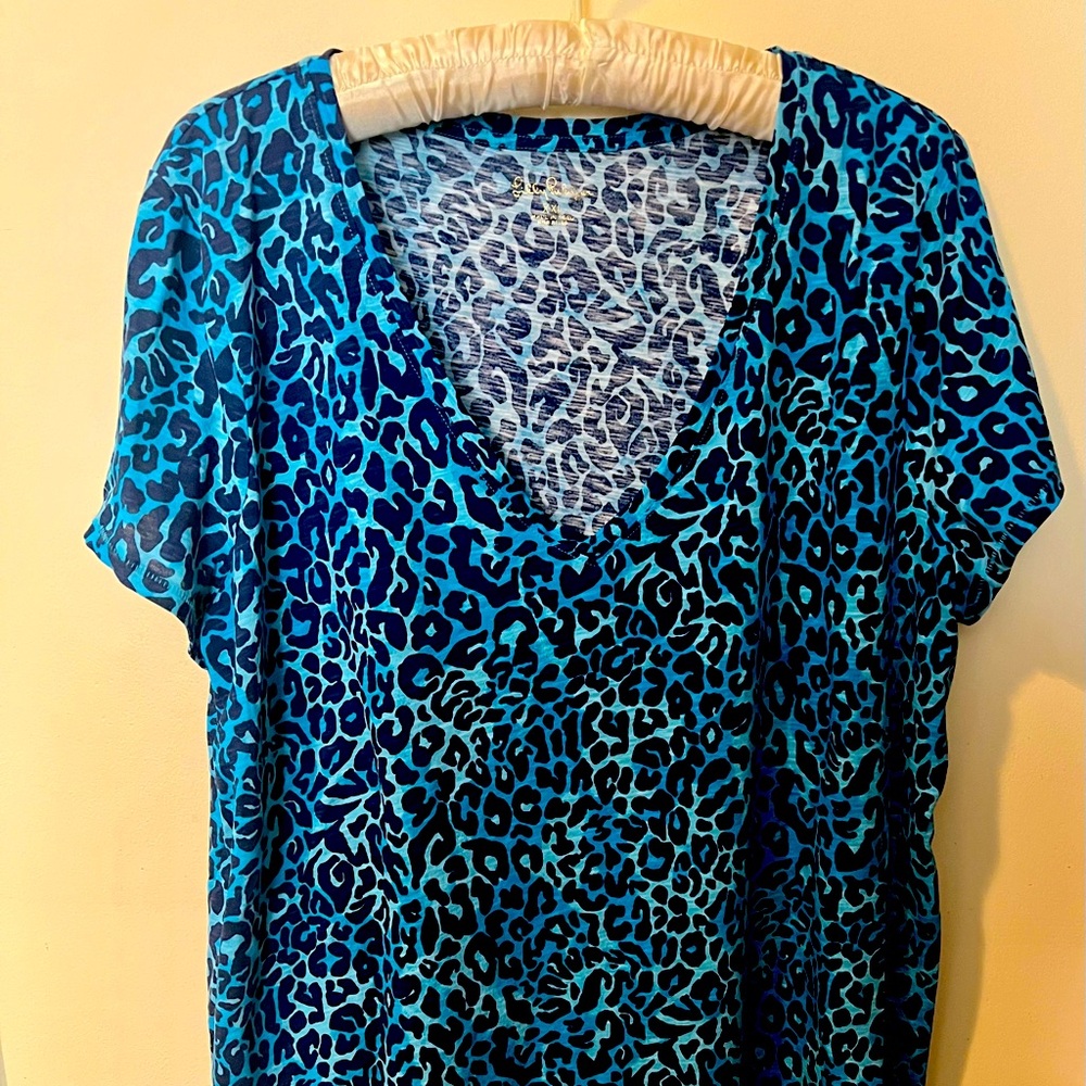 Lilly Pulitzer Blue Cheetah T-shirt